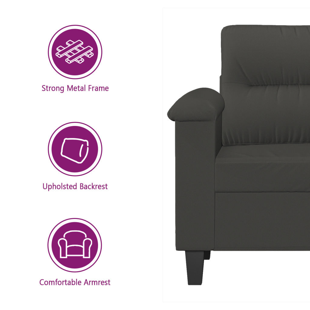 vidaXL Sofa Chair Living Room Upholstered Chair with Armrest Microfiber Fabric-0