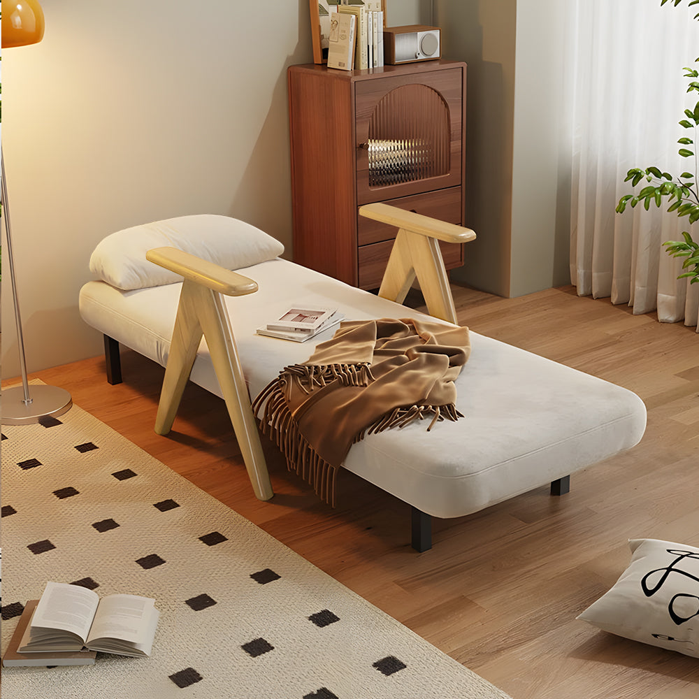 Solid Wood Lounge Chair Sleeper Sofa Bed-4