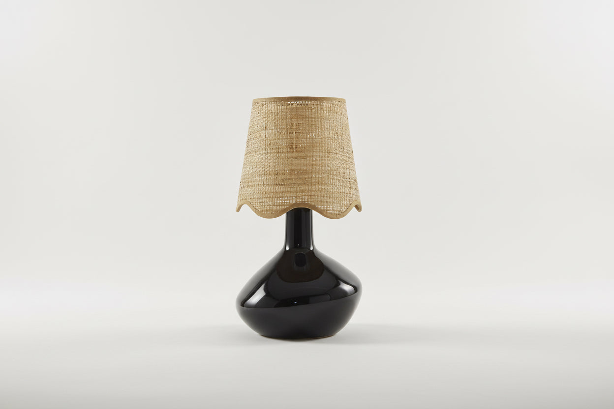 Neuenhagen Black Rattan Ceramic Table Lamp-0