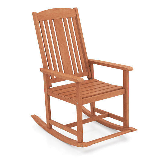 Wooden rocking chair on a white background