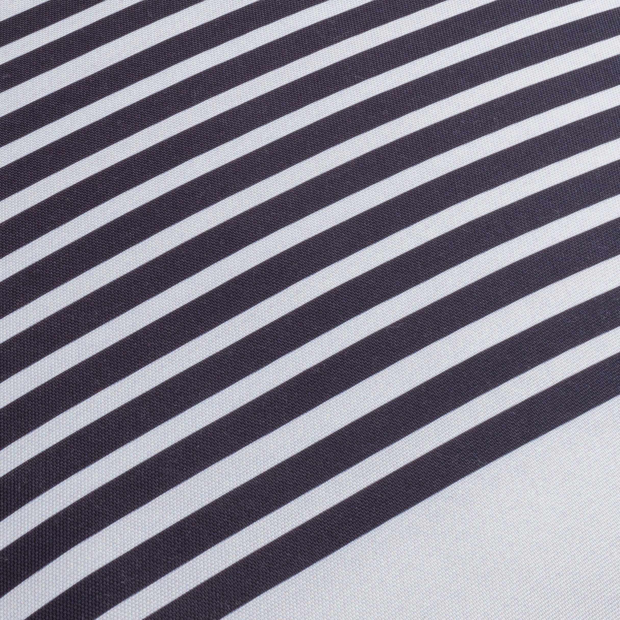Close-up of fabric with navy and white horizontal stripes