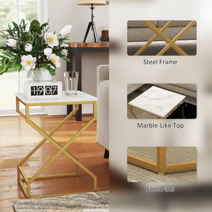Set of Two Marble-Effect Nesting Tables-4