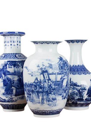 Classic Antique Chinese Blue and White Ceramic Vase-0