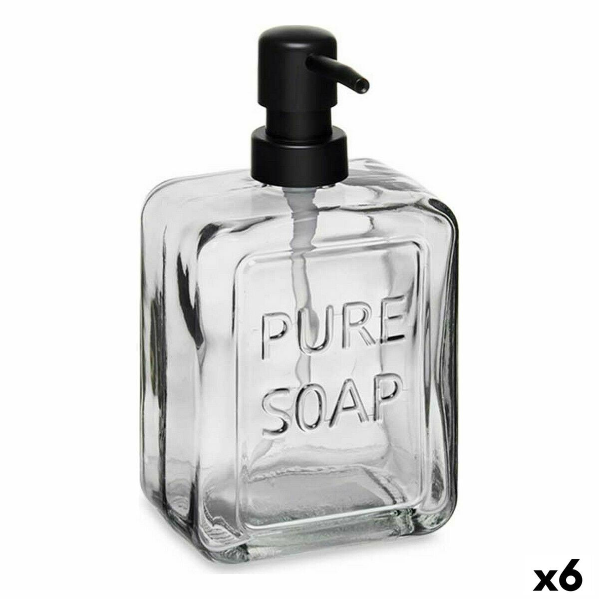Soap Dispenser Pure Soap Crystal Black Plastic 570 ml (6 Units)-0