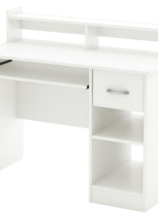 Contemporary Home Office Computer Desk in White Wood Finish-2