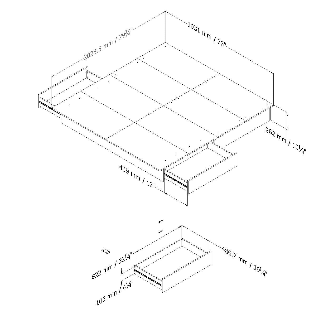 Technical drawing of a kitchen cabinet with dimensions labeled