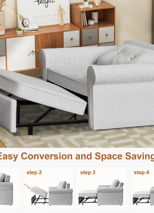 3-in-1 Adjustable Sleeper Sofa Bed Pull Out Chair Sofa