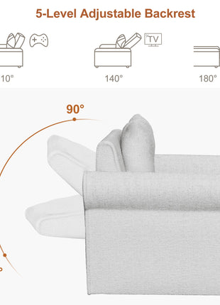 3-in-1 Adjustable Sleeper Sofa Bed Pull Out Chair Sofa