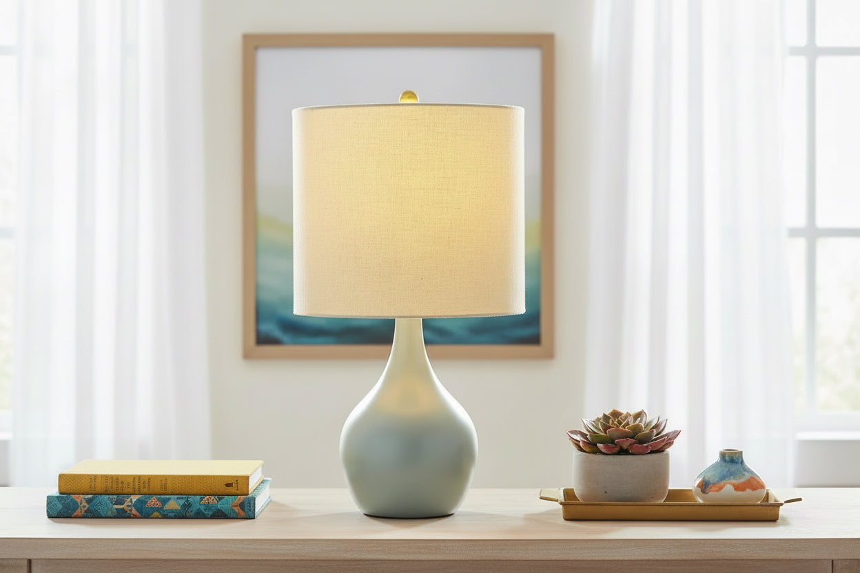 Sparanise Blue Ceramic Table Lamp-5