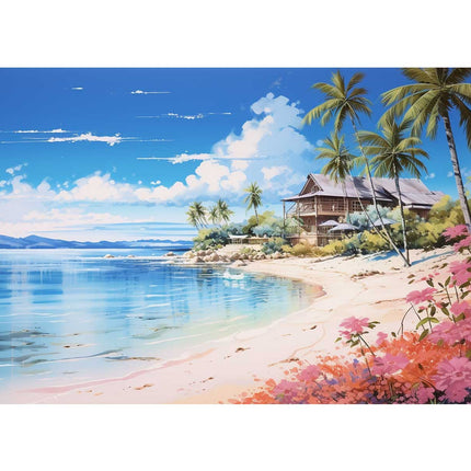 Beach Home Art Canvas Art Print