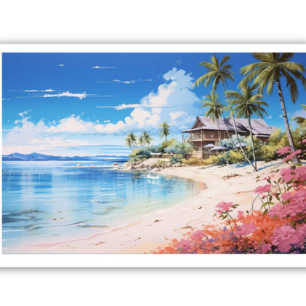 Beach Home Art Canvas Art Print