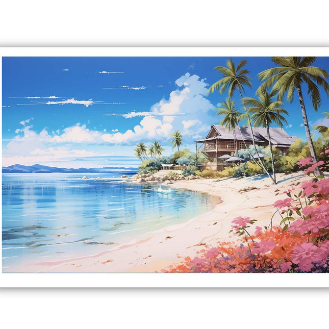 Beach Home Art Canvas Art Print