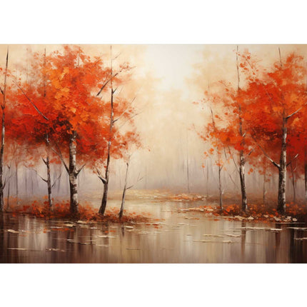 Red Forest  Art Canvas Art Print