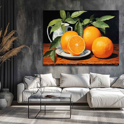Orange Painting  Art Canvas Art Print