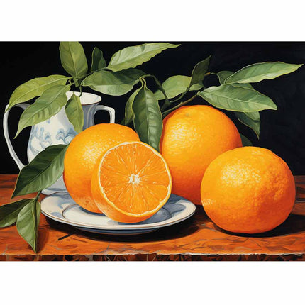 Orange Painting  Art Canvas Art Print