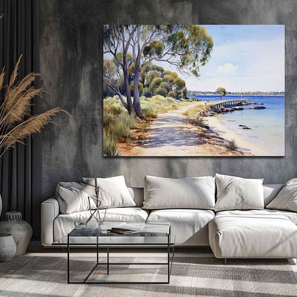 Isolated Beach Walk Art Canvas Art Print