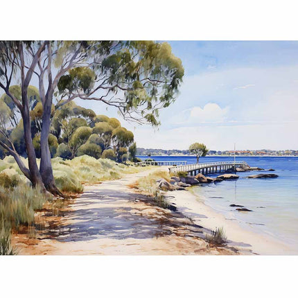 Isolated Beach Walk Art Canvas Art Print
