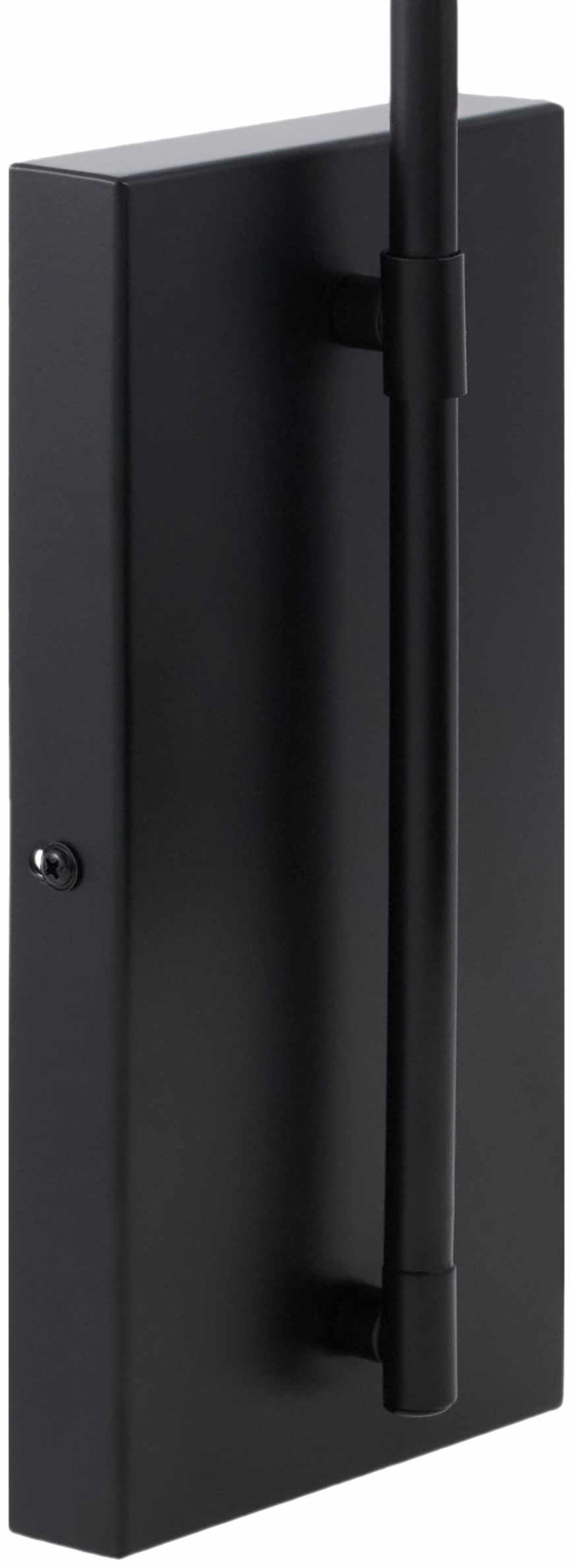 Black rectangular door handle on a white background