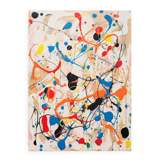 White Art Dripping Color Painting Canvas Art Print