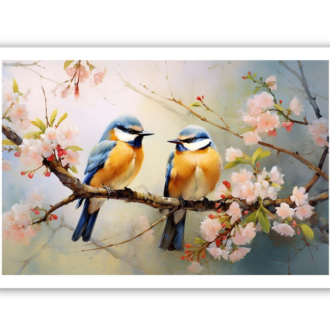 Bird Branches Art Painting Canvas Art Print