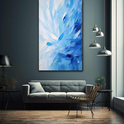 Abstract Blue Knife Art Painting Canvas Art Print