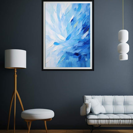 Abstract Blue Knife Art Painting Canvas Art Print