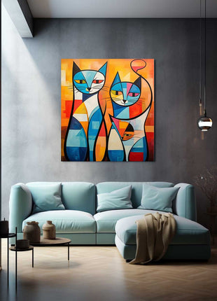 Cats Modern Art Canvas Art Print