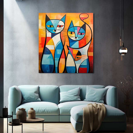Cats Modern Art Canvas Art Print