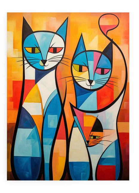 Cats Modern Art Canvas Art Print