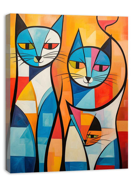 Cats Modern Art Canvas Art Print
