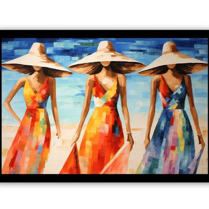 Modern Art Three Bikini Ladies Canvas Art Print