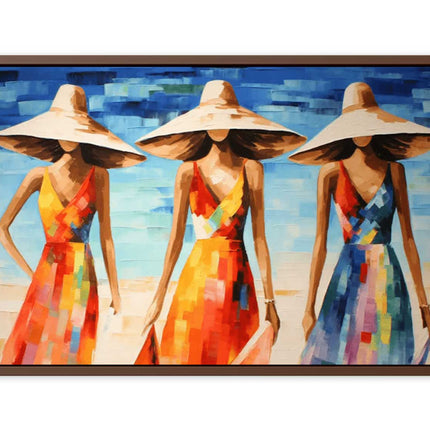 Modern Art Three Bikini Ladies Canvas Art Print