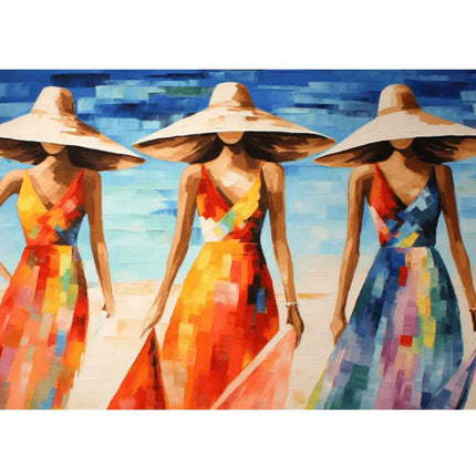 Modern Art Three Bikini Ladies Canvas Art Print
