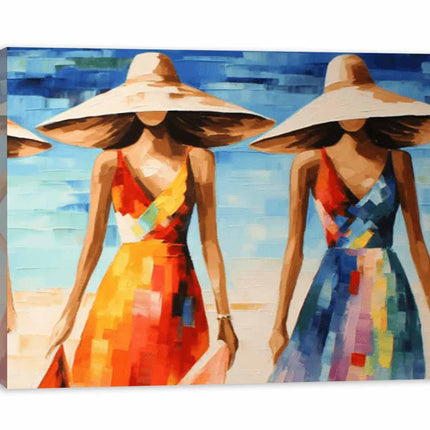 Modern Art Three Bikini Ladies Canvas Art Print