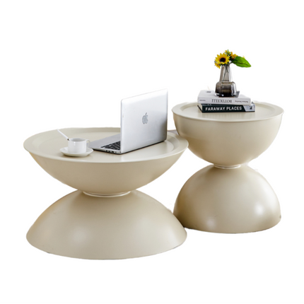 Set of 2 Milk White Coffee Table and End Table With Storage.-0
