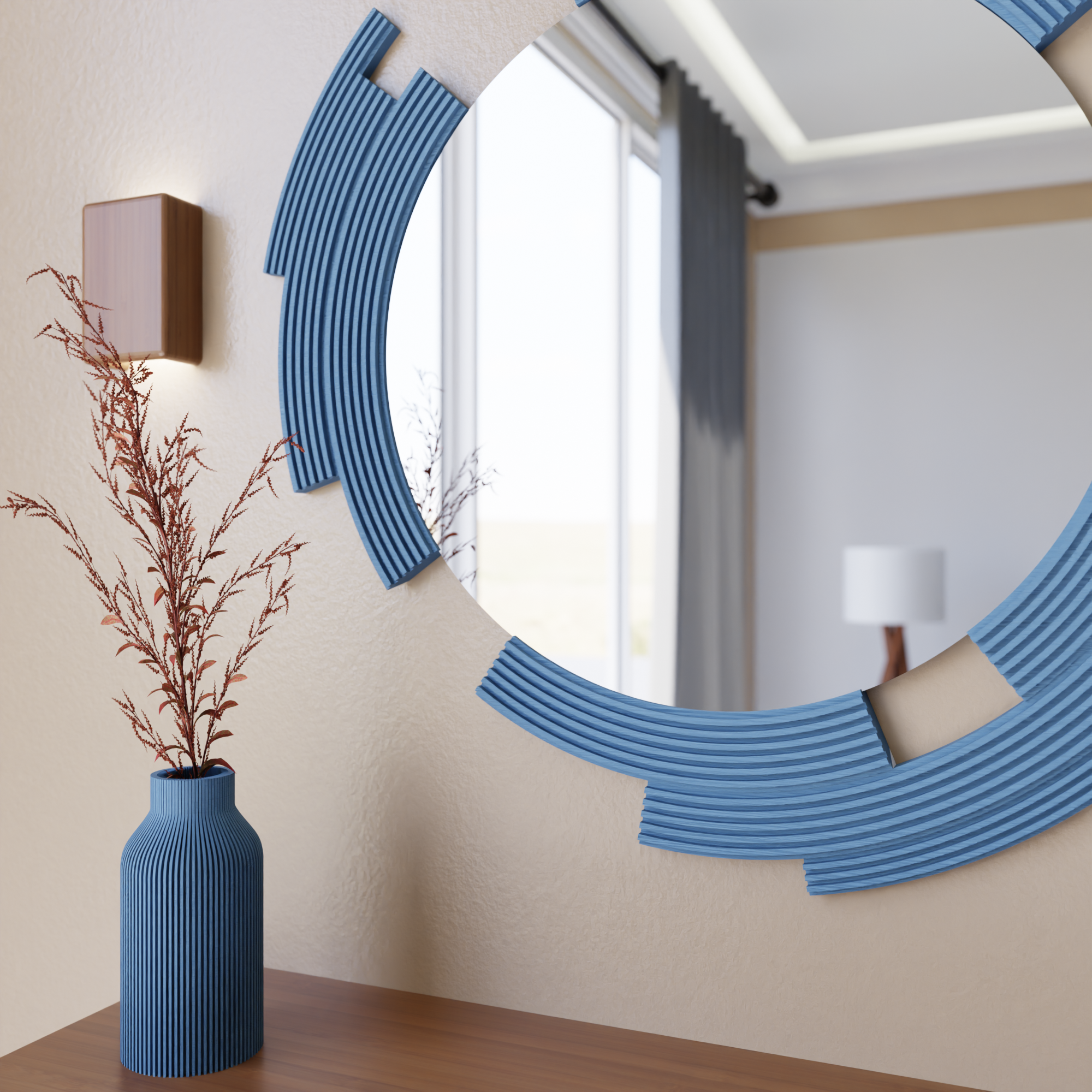 Hardy Haus SCULPT Mirror – Segmented Geometric Design in Sustainable Bioplastic