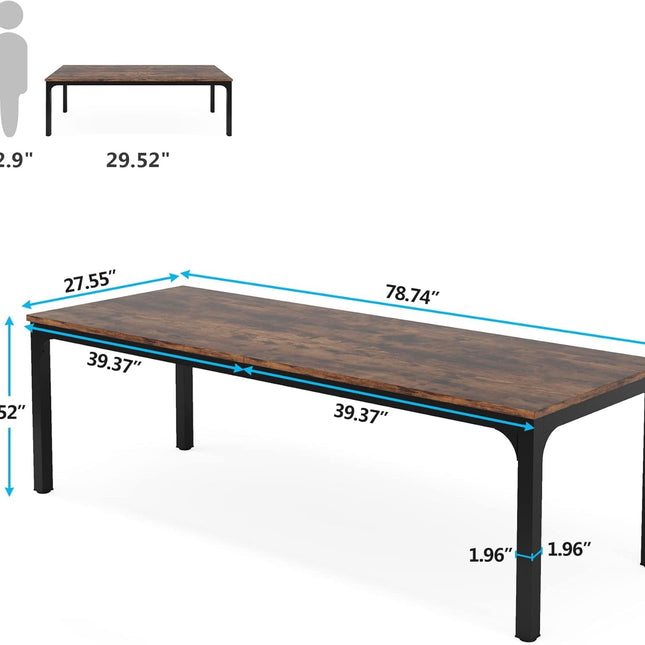 78.7 Inches Extra Long Computer Desk 2 Person Desk, Double Long Desk, Workstaion for Home Office-1