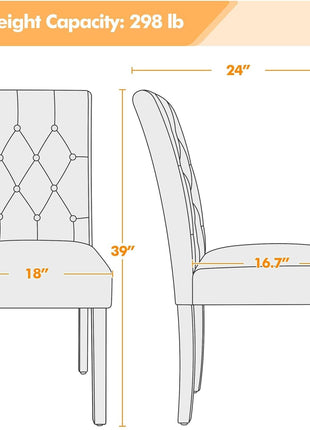 Dining Chairs High Back Dining Room Chairs Parsons Chair Kitchen Chairs Set of 2 Dining Chairs Side Chairs for Home Kitchen Living Room, Retro Brown-2