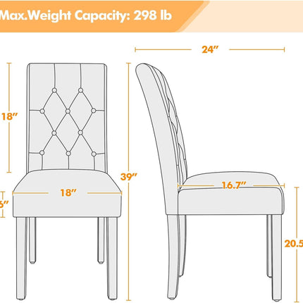 Dining Chairs High Back Dining Room Chairs Parsons Chair Kitchen Chairs Set of 2 Dining Chairs Side Chairs for Home Kitchen Living Room, Retro Brown-2