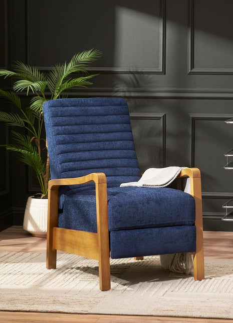 Recliner Chair, Club Recliner, Reclining Sofa, Upholsterd Armchair, Recliner Chair with Adjustable Stitching Backrest, Reading Chair for Living Room, Home Rest, Navy Blue-0