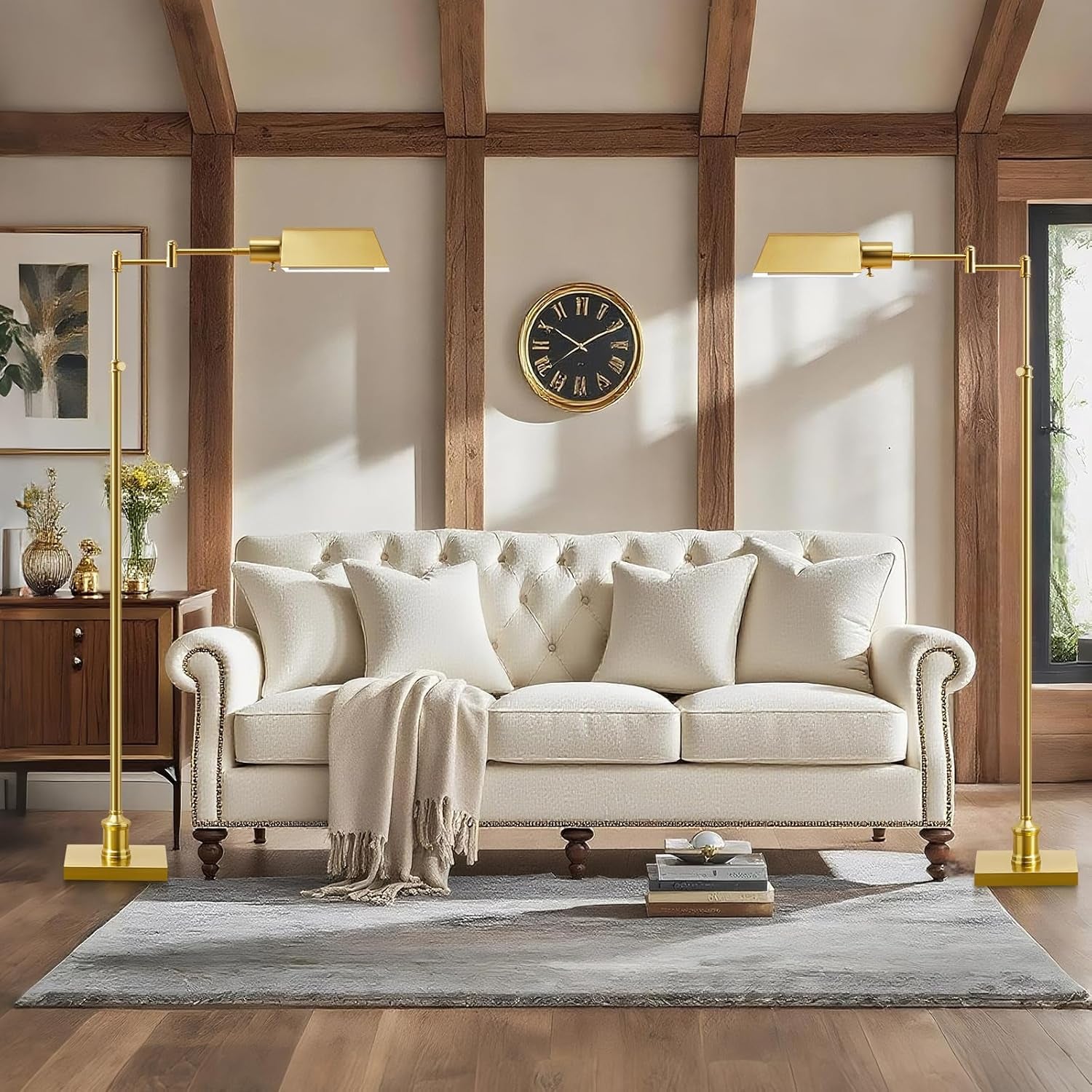 Gold Color Temperature Adjustable Floor Lamp Swing
