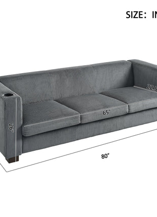 BEIGE  3 SEATER SOFA,GRAY COLOR