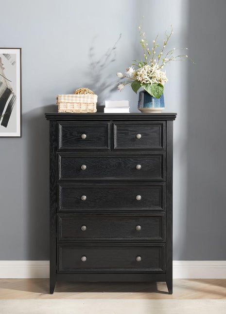 Modern 6 Drawers Dresser 6 Drawers Cabinet,Chest of Drawers Closet Organizers and Storage Clothes Storage Drawers Cabinet for Living Room, Farmhouse Dresser Organizer Black