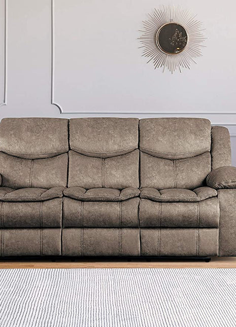 Bay Manual Double Reclining Sofa, Brown