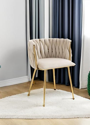 Modern Velvet Dining Chair with Gold Metal Legs, Set of 4 Luxury Tufted Dining Chairs for Living Room, Bedroom, Kitchen-1