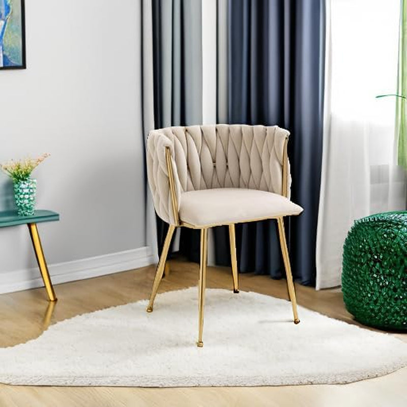 Modern Velvet Dining Chair with Gold Metal Legs, Set of 4 Luxury Tufted Dining Chairs for Living Room, Bedroom, Kitchen-1