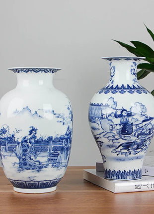 Classic Antique Chinese Blue and White Ceramic Vase-2