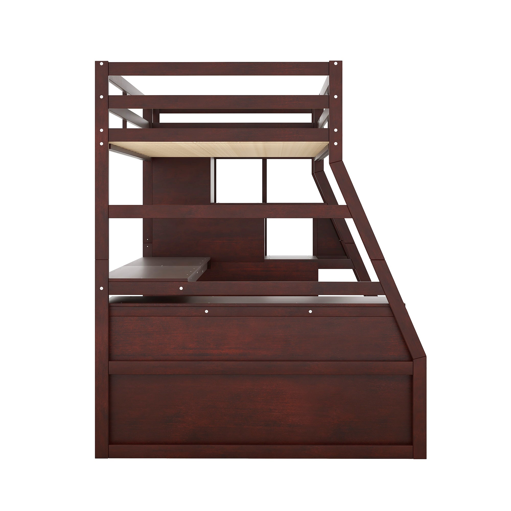 Twin Size Loft Bed with 7 Drawers 2 Shelves and Desk