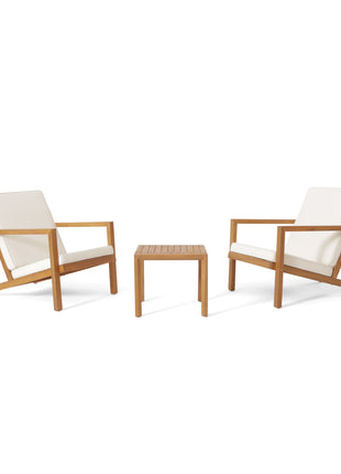 3 Pieces Acacia Wood Outdoor Minimalist set-0