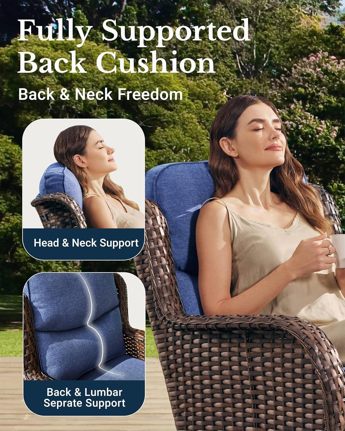 Luxury Outdoor Patio Furniture Set with Thick Cushions-3